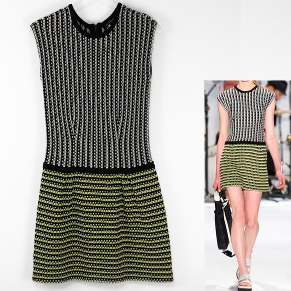 Nanette Lepore Dresses & Skirts - Nanette Lepore Runway “Go Crazy” Dress Colorblock Knit Black Green Size Large